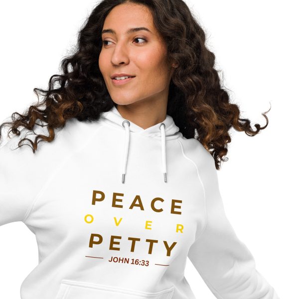 Peace Over Petty Hoodie – White (John 16:33) - Image 2